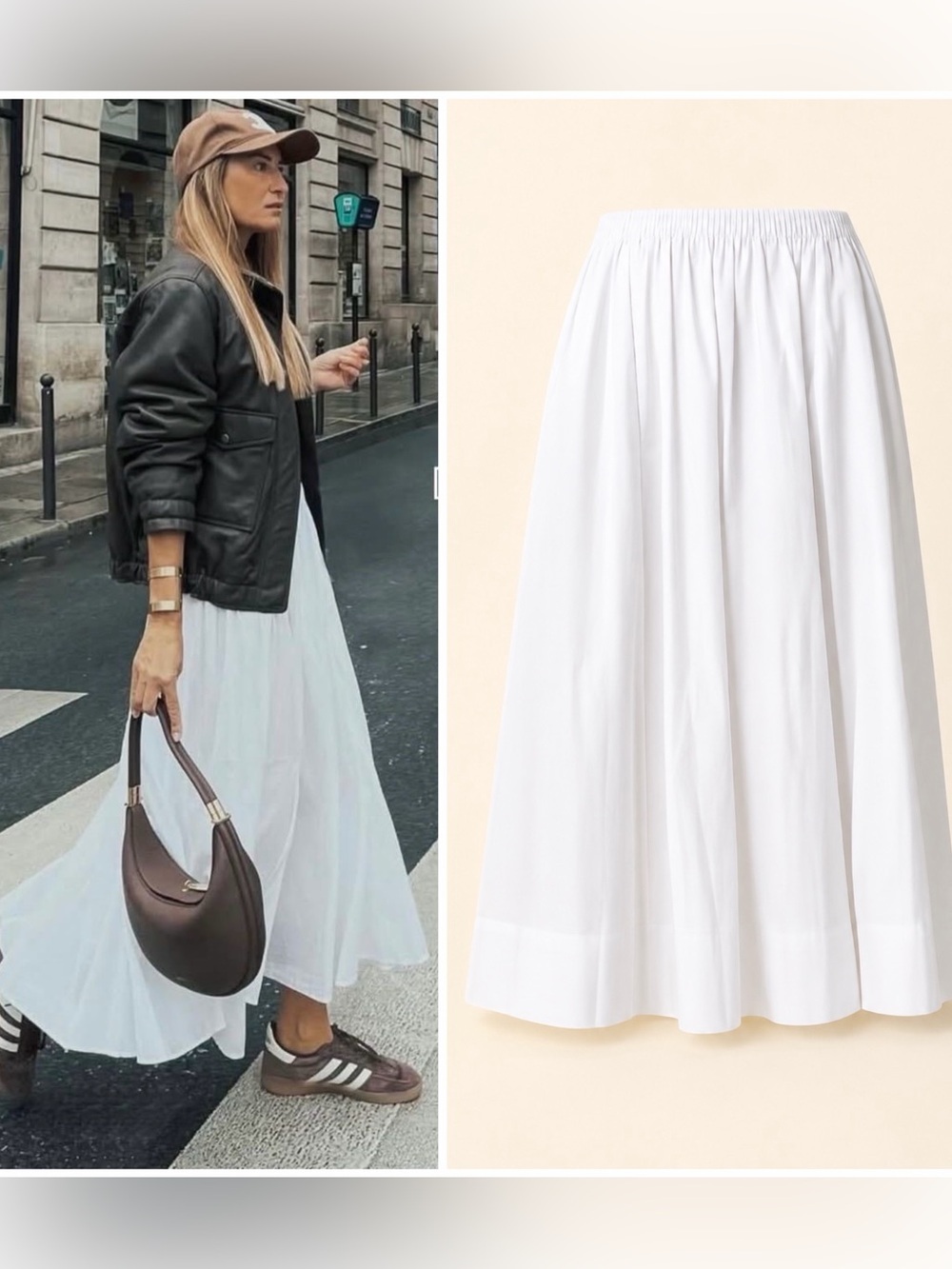 White Poplin Skirt